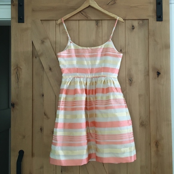 J. Crew Coral Striped Sleeveless Dress - Picture 2 of 5